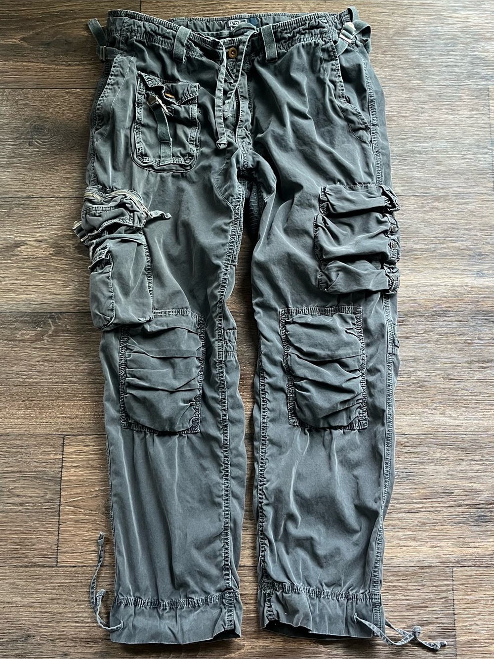 Vintage polo Ralph Lauren gray paratrooper military surplus cargo pants 35x30